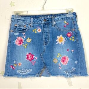 AMERICAN eagle button fly denim bo hi mini skirt
